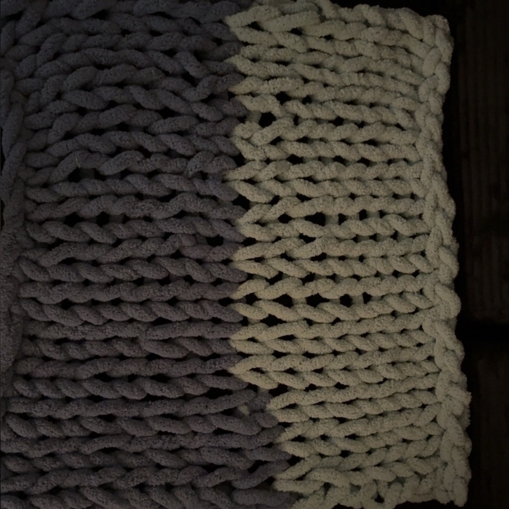 Cozy Knit Throw Blanket - Blue & Green